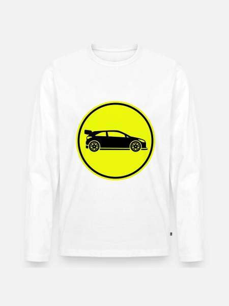 Auto Rennfahrer - Männer Premium Bio Langarmshirt - Weiß