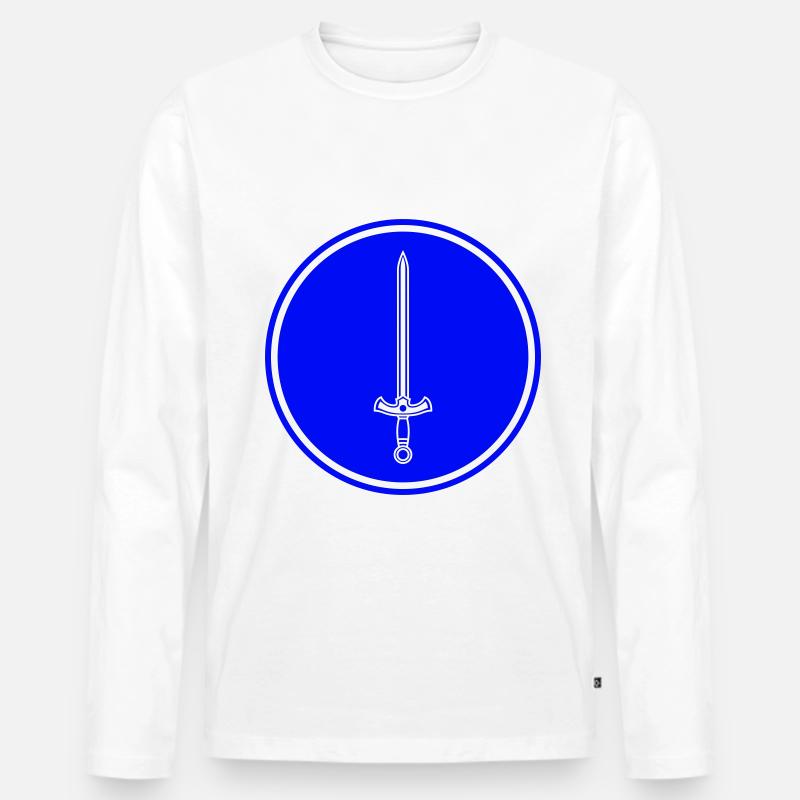 Schwert Icon Symbol - Männer Premium Bio Langarmshirt - Weiß