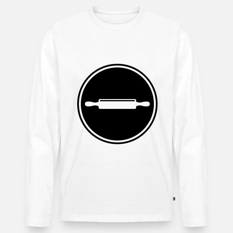 Küchenrolle Nudelholz - Männer Premium Bio Langarmshirt - Weiß