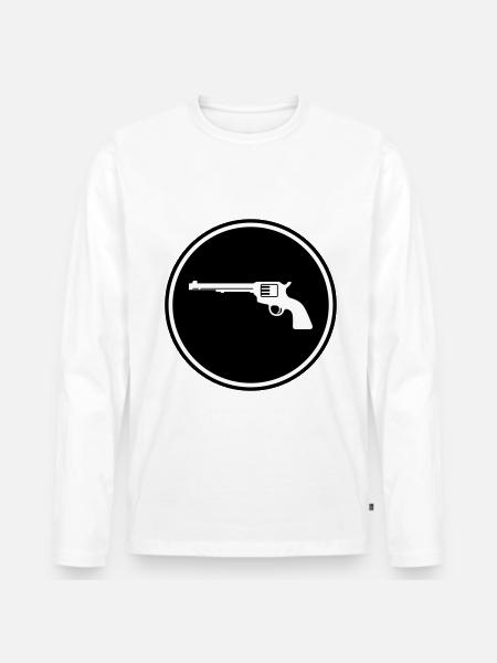 waffe pistole - Männer Premium Bio Langarmshirt - Weiß