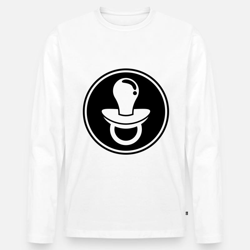 Schnuller Icon Symbol - Männer Premium Bio Langarmshirt - Weiß