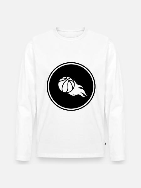 Basketball flame - Men's Premium Organic Long Sleeve Shirt - white