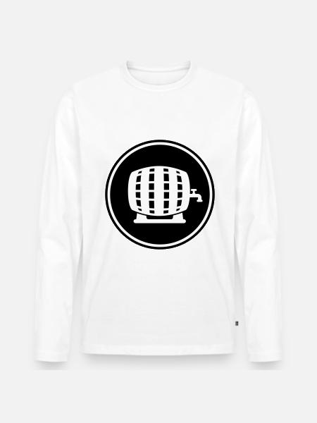 Bierfass - Männer Premium Bio Langarmshirt - Weiß