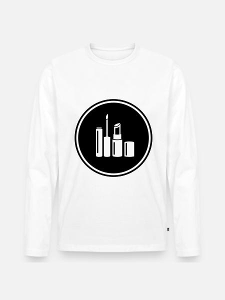 Make Up Cosmetics Icon - Men's Premium Organic Long Sleeve Shirt - white