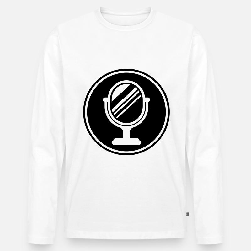 Spiegel Icon Silhouette - Männer Premium Bio Langarmshirt - Weiß