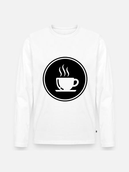 Kaffeetasse - Männer Premium Bio Langarmshirt - Weiß
