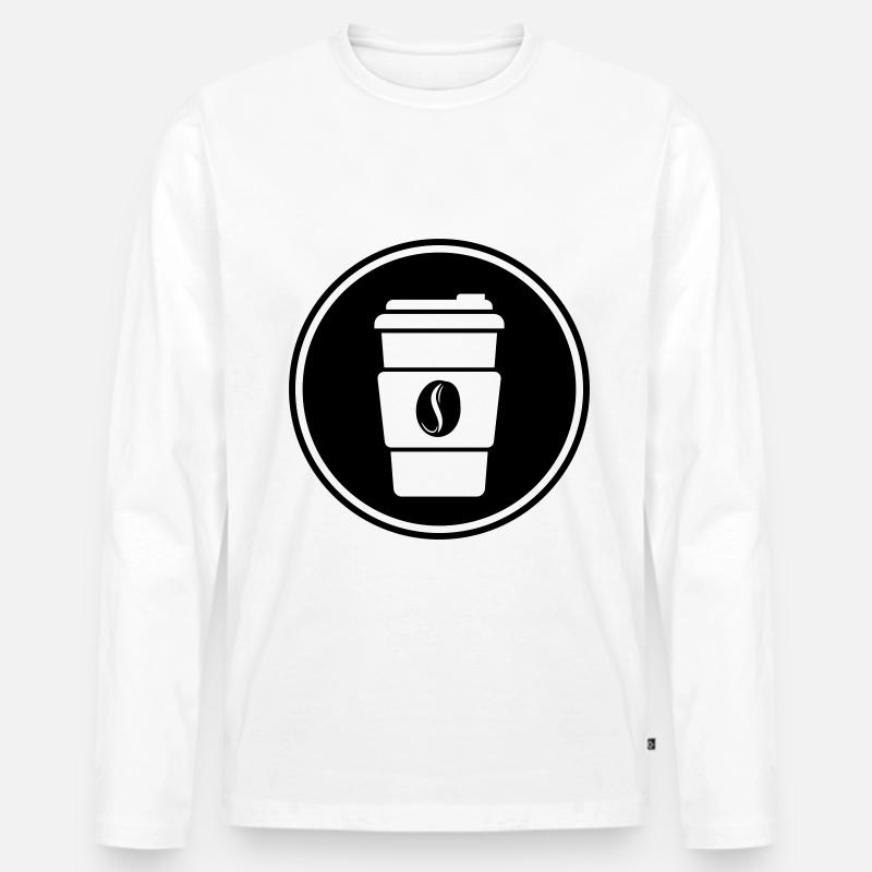 Kaffee Symbol - Männer Premium Bio Langarmshirt - Weiß