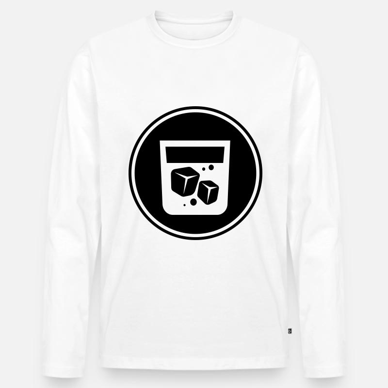 Whisky Icon - Männer Premium Bio Langarmshirt - Weiß