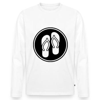 Flip-flops icon - Men's Premium Organic Long Sleeve Shirt - white - Front - Nico (187cm)