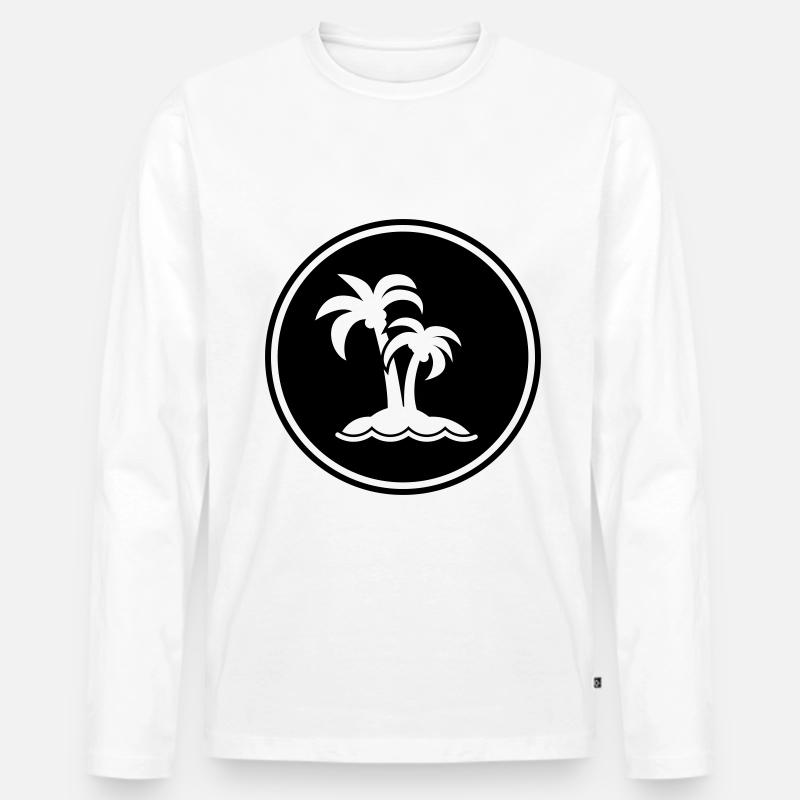 palme insel symbol - Männer Premium Bio Langarmshirt - Weiß