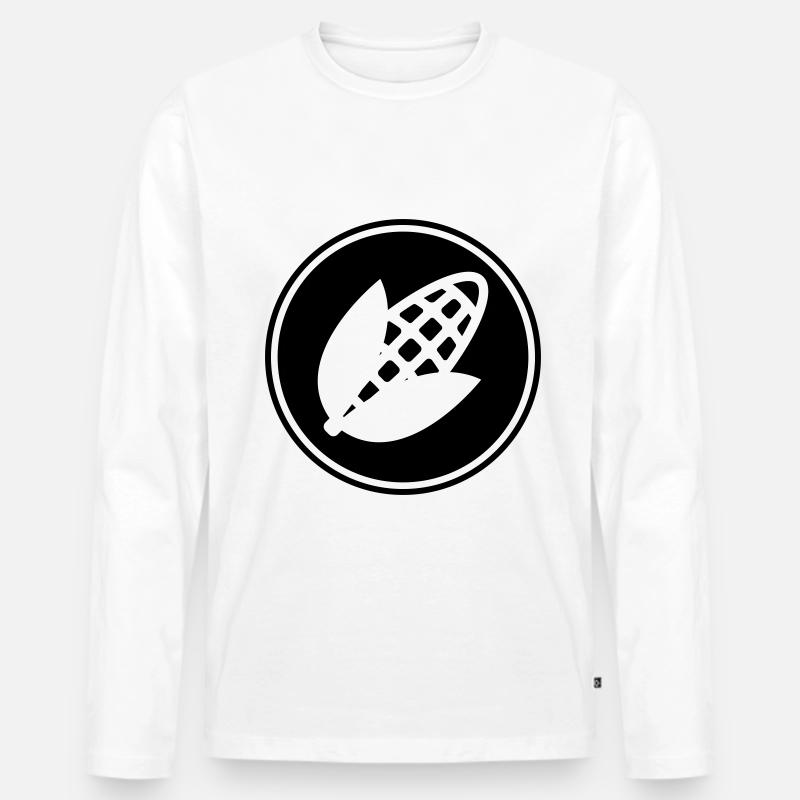 Mais symbol - Männer Premium Bio Langarmshirt - Weiß