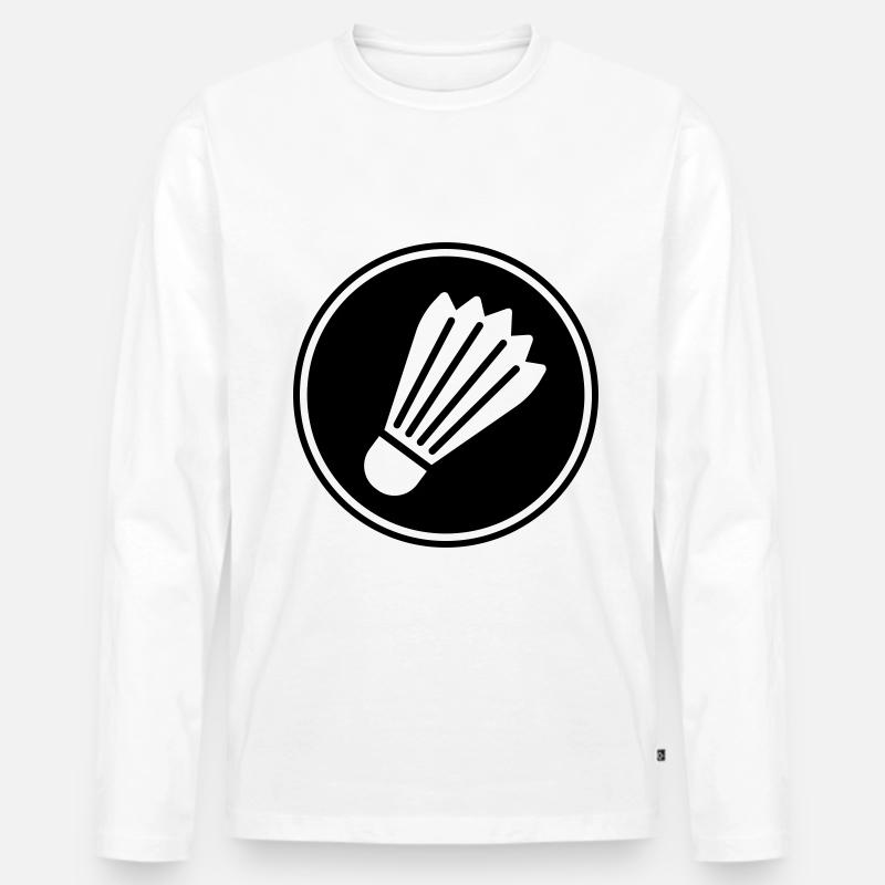 badminton - Männer Premium Bio Langarmshirt - Weiß