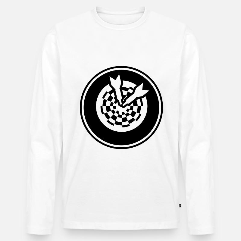 Darts 180 Symbol - Männer Premium Bio Langarmshirt - Weiß