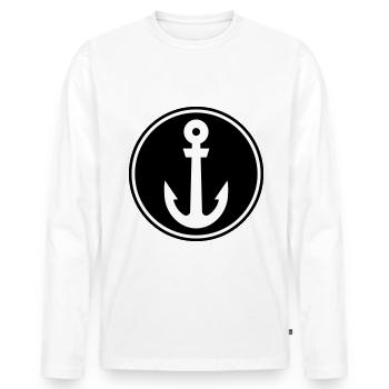 Matelot d’ancre - T-shirt manches longues Premium bio Homme - blanc - Devant - Nico (187cm)