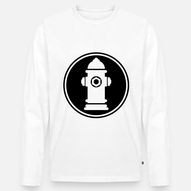 Hydrant Icon - Männer Premium Bio Langarmshirt - Weiß