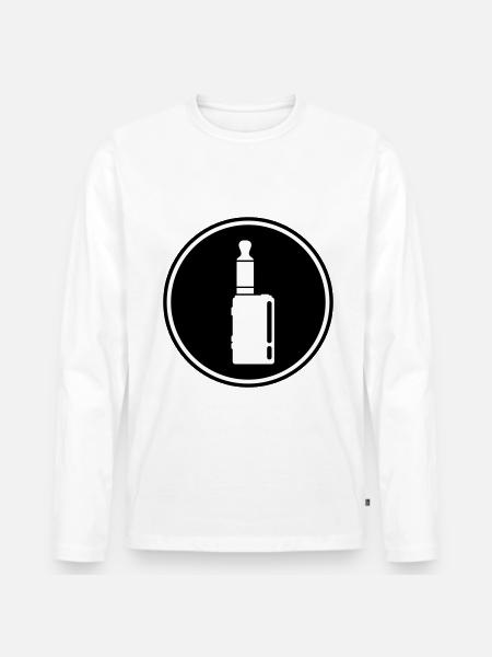 E-Zigarette Silhouette - Männer Premium Bio Langarmshirt - Weiß