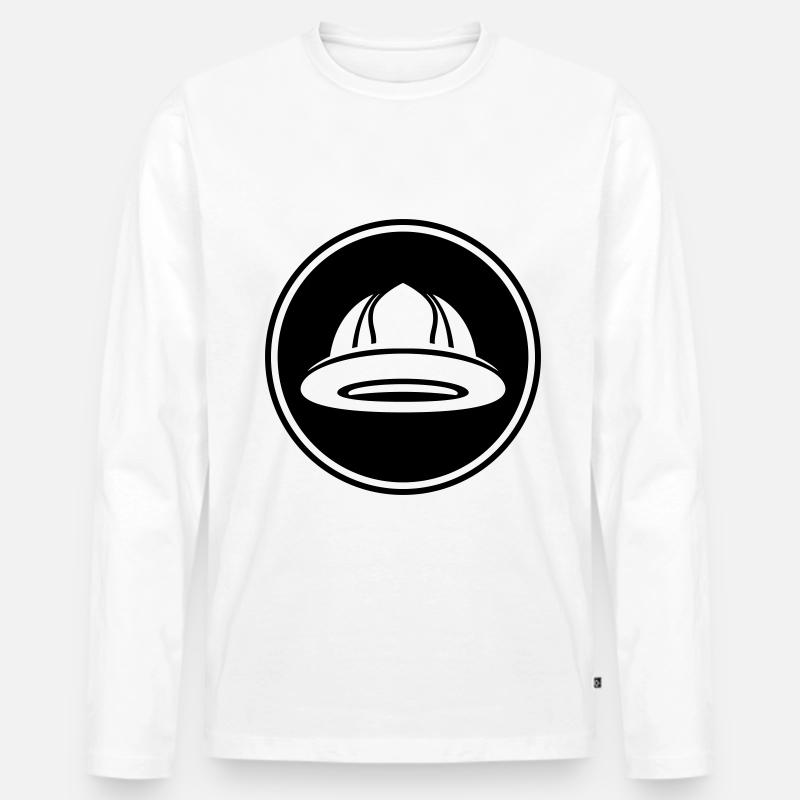 Feuerwehrhelm - Männer Premium Bio Langarmshirt - Weiß