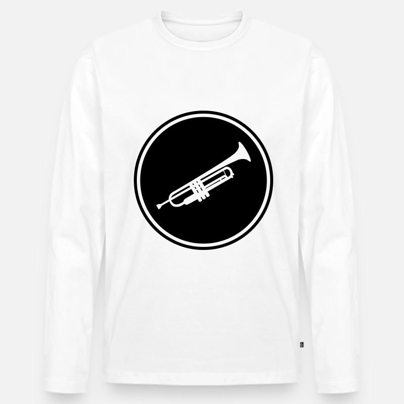 Trompete musik - Männer Premium Bio Langarmshirt - Weiß