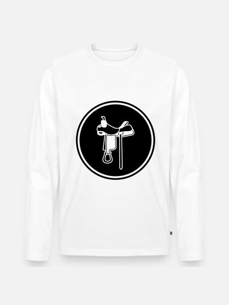 saddle icon - Men's Premium Organic Long Sleeve Shirt - white