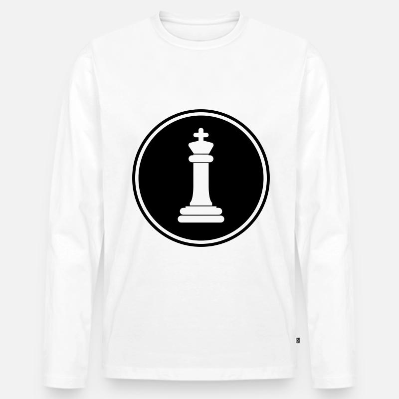 Schachfigur König - Männer Premium Bio Langarmshirt - Weiß