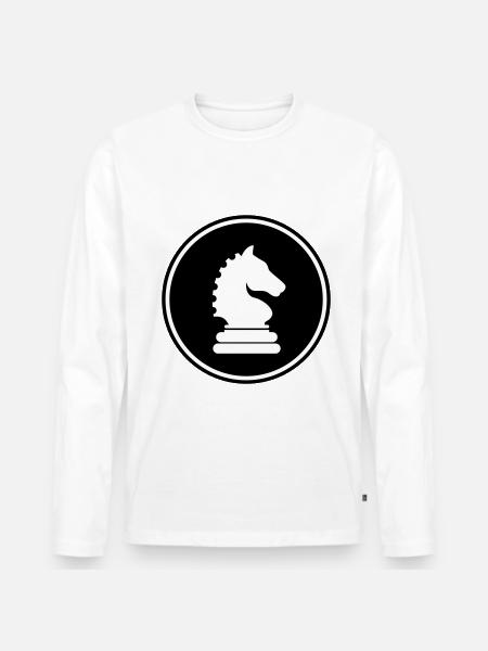 pièce d'échecs cheval - T-shirt manches longues Premium bio Homme - blanc