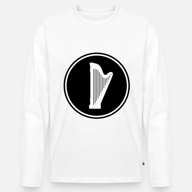 Harfe symbol - Männer Premium Bio Langarmshirt - Weiß