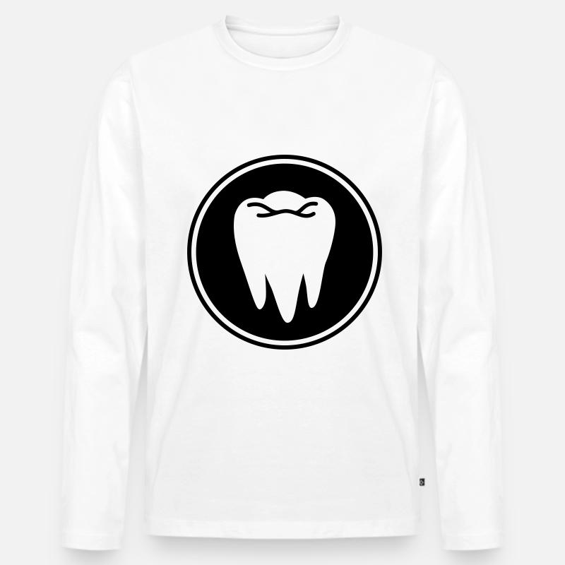 Zahn icon symbol - Männer Premium Bio Langarmshirt - Weiß