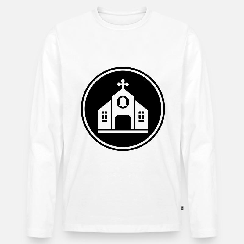 Kirche glaube - Männer Premium Bio Langarmshirt - Weiß