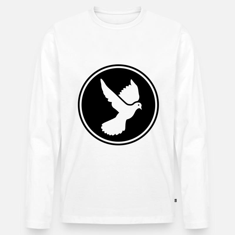 Taube symbol - Männer Premium Bio Langarmshirt - Weiß