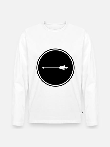 Pfeil Icon - Männer Premium Bio Langarmshirt - Weiß