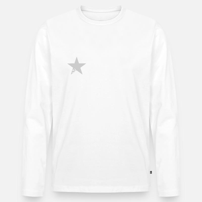 звезда - серп и молот - Männer Premium Bio Langarmshirt - Weiß