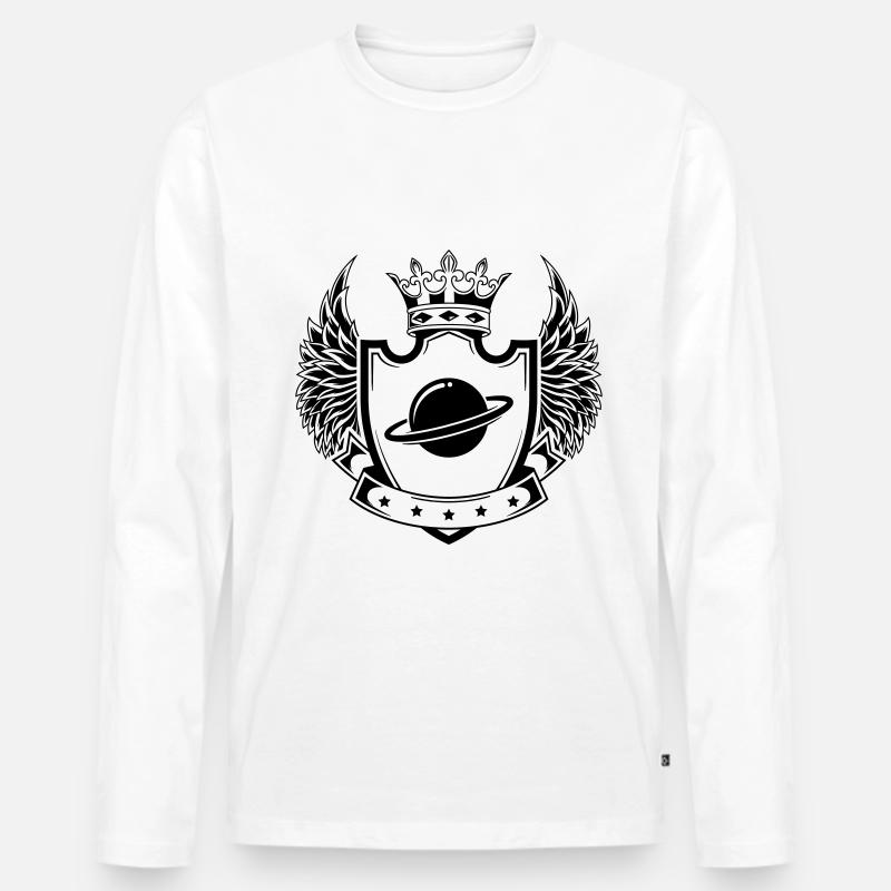 Saturn Icon wappen - Männer Premium Bio Langarmshirt - Weiß