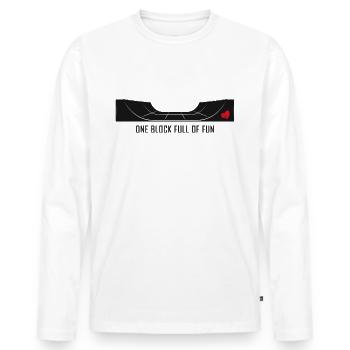 skate sk8 skateboarder skate-love halfpipe - Men's Premium Organic Long Sleeve Shirt - white - Front - Nico (187cm)