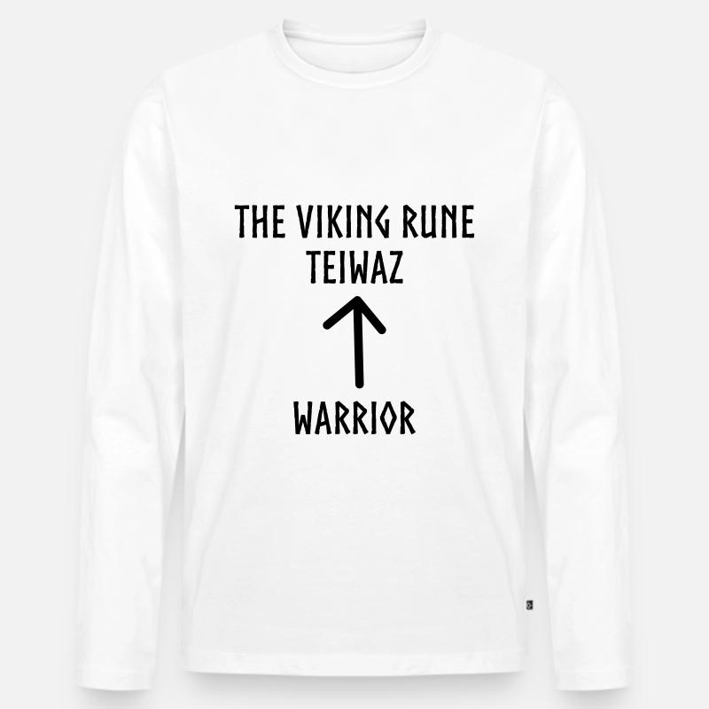Wikinger Runen Shirts Krieger - Männer Premium Bio Langarmshirt - Weiß