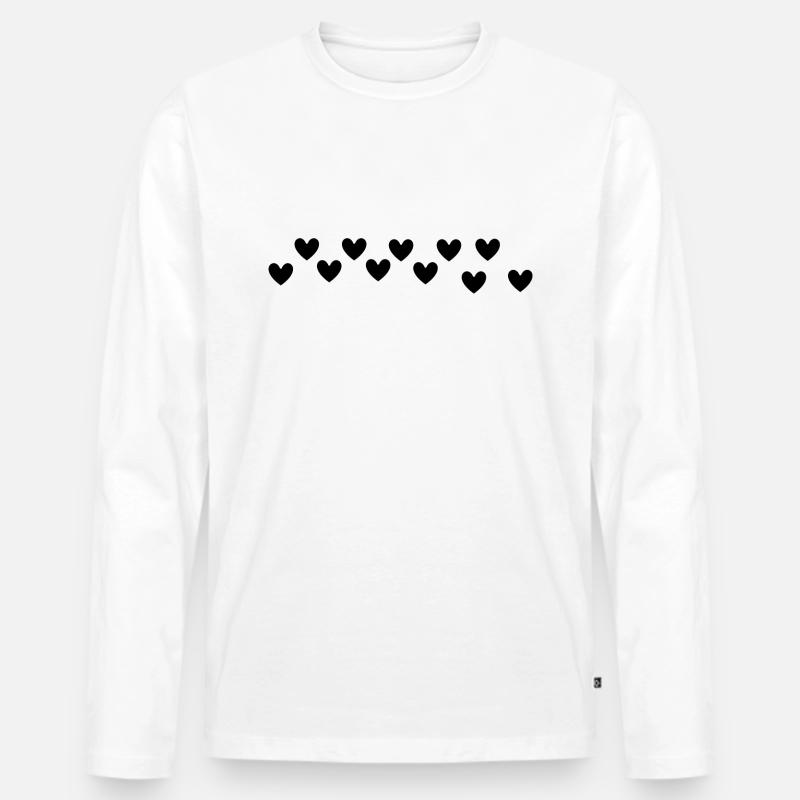 Herz Herzen - Männer Premium Bio Langarmshirt - Weiß