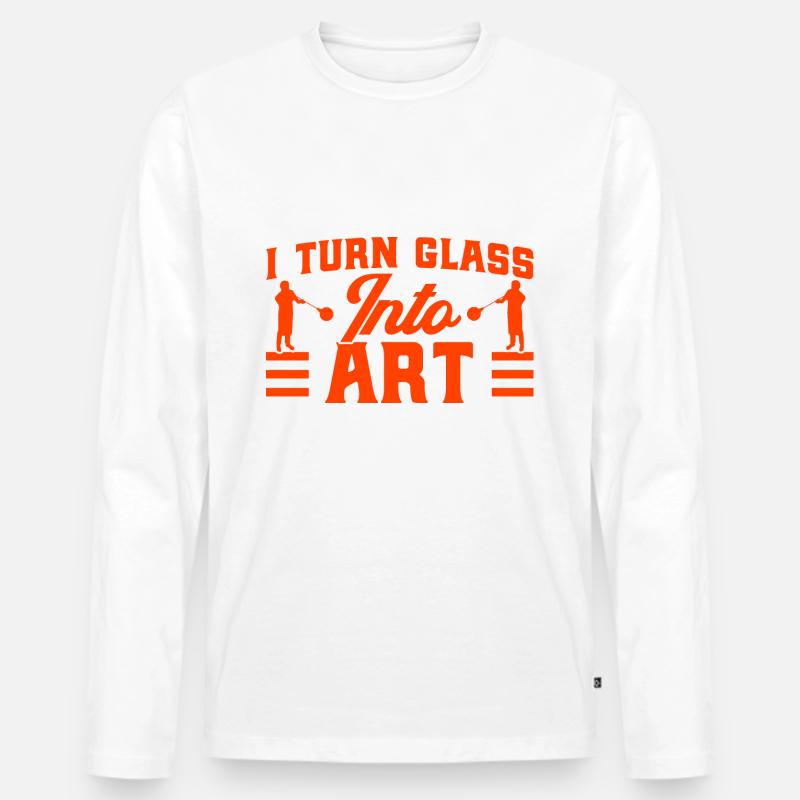 Glasarbeiter Glasbläserei Glasblasen Geschenk - Männer Premium Bio Langarmshirt - Weiß