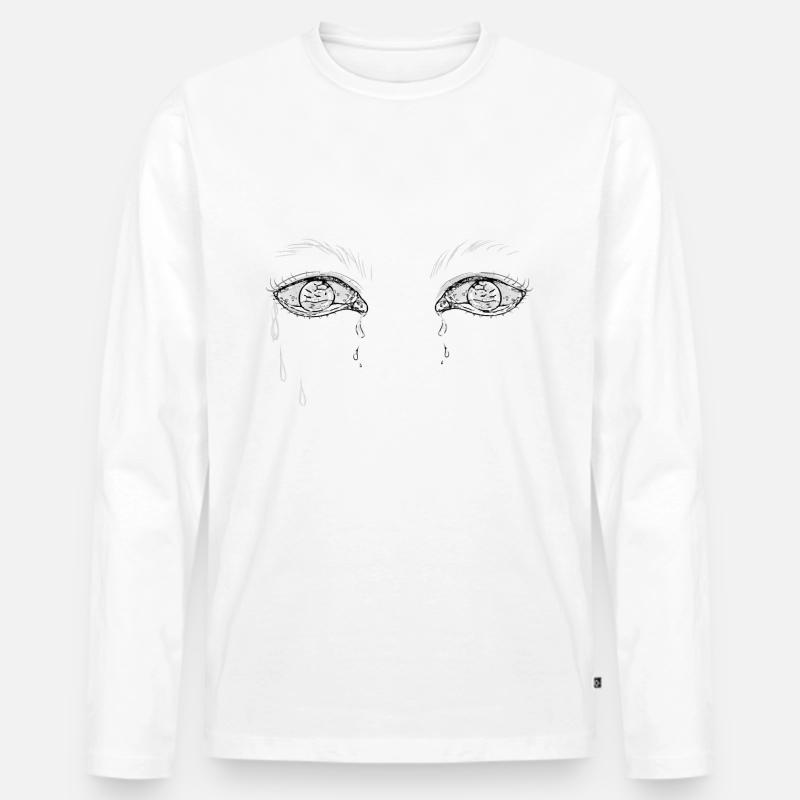 augen weinen - Männer Premium Bio Langarmshirt - Weiß