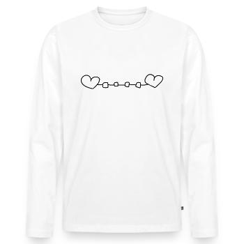Heart Heart - Men's Premium Organic Long Sleeve Shirt - white - Front - Nico (187cm)