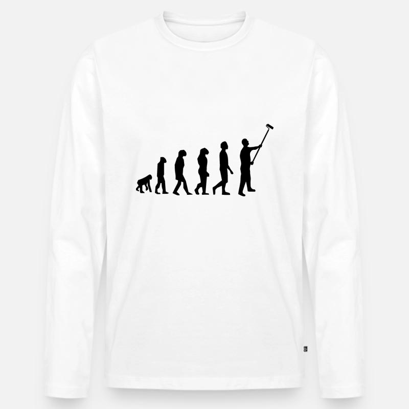 Maler - Männer Premium Bio Langarmshirt - Weiß