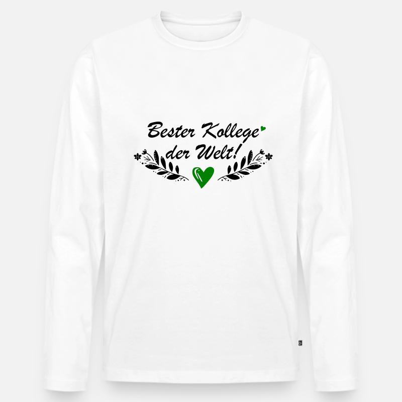 Bester Kollege der Welt - Männer Premium Bio Langarmshirt - Weiß