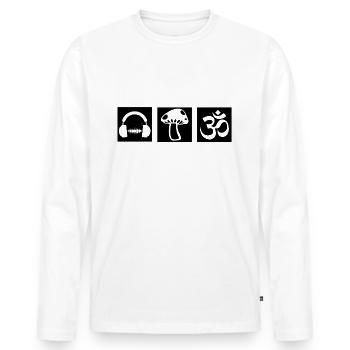 GOA PSYTRANCE - T-shirt manches longues Premium bio Homme - blanc - Devant - Nico (187cm)