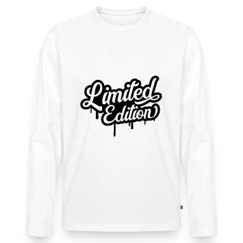 Limited Edition - Men's Premium Organic Long Sleeve Shirt - white - Front - Nico (187cm)