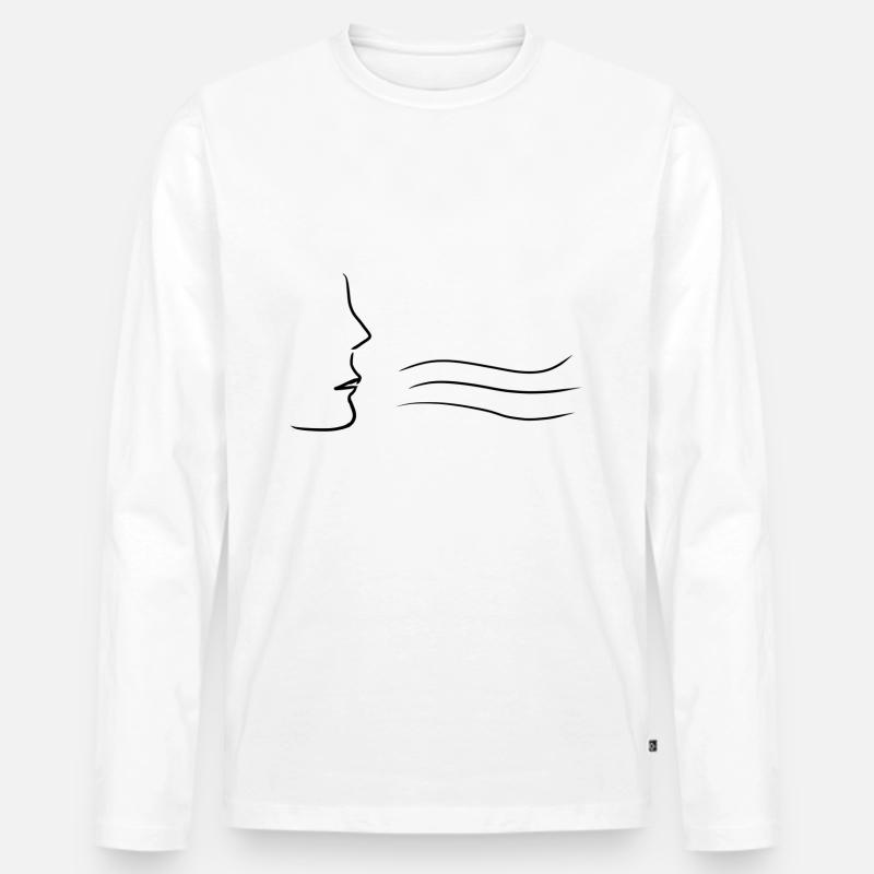 wind atmen - Männer Premium Bio Langarmshirt - Weiß