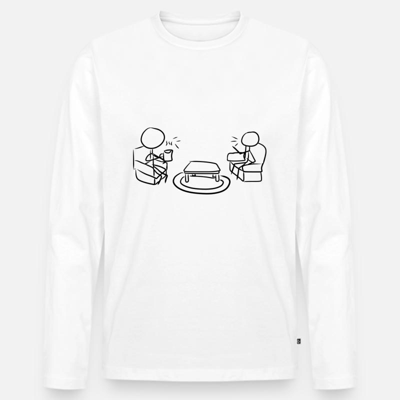 sprechen Diskussion - Männer Premium Bio Langarmshirt - Weiß