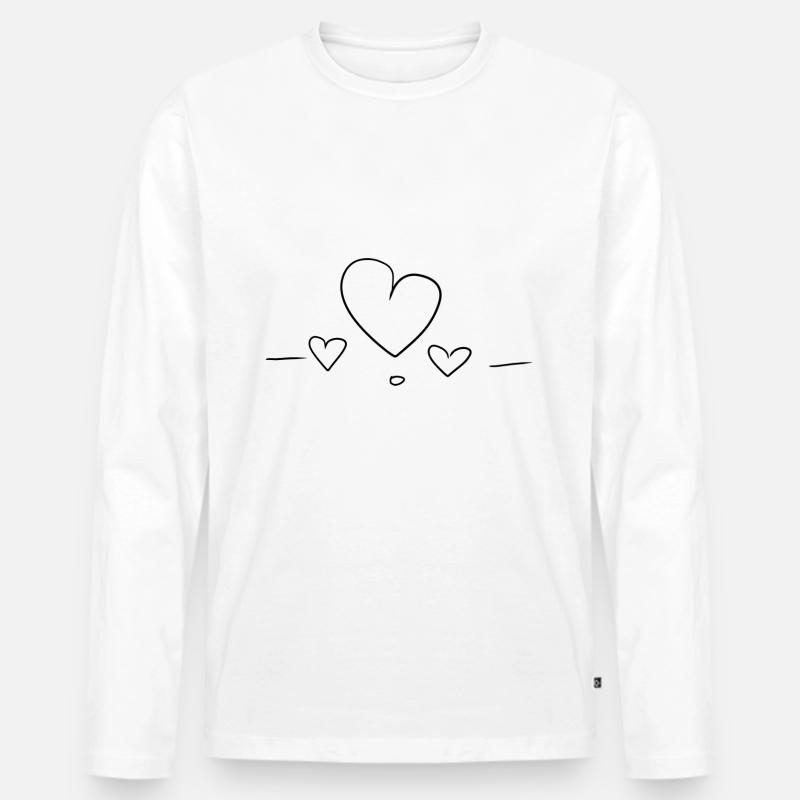 herz liebe - Männer Premium Bio Langarmshirt - Weiß
