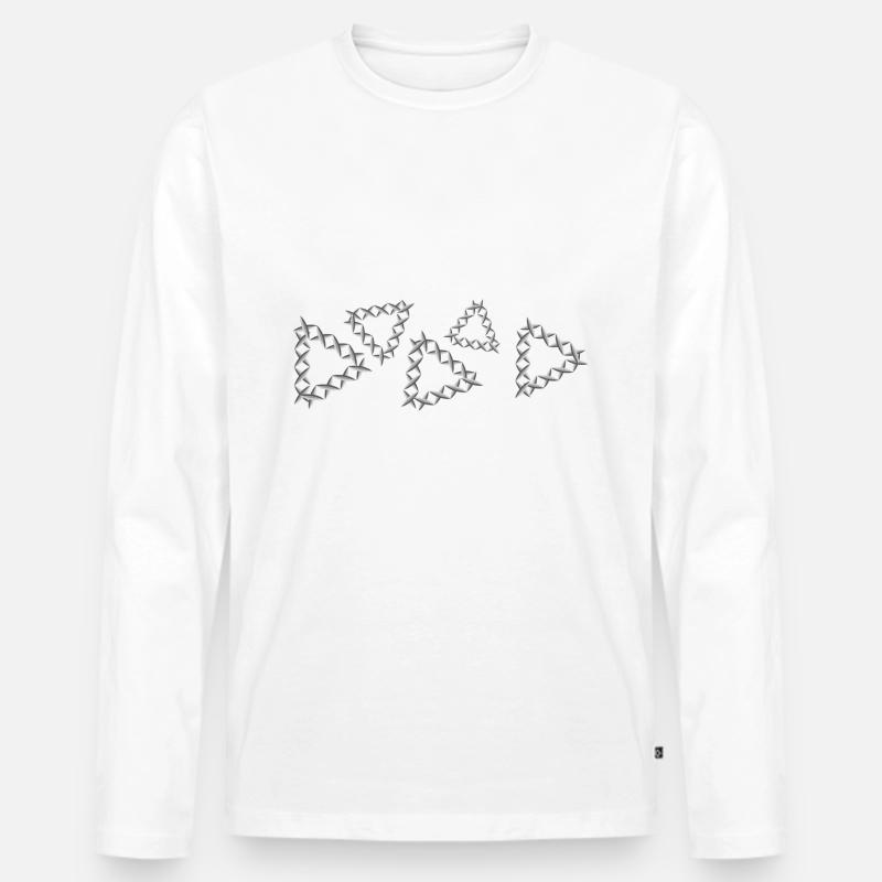 grey pattern cross triangles - Men's Premium Organic Long Sleeve Shirt - white