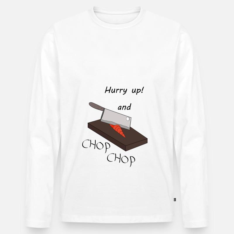 Chop Chop - Männer Premium Bio Langarmshirt - Weiß