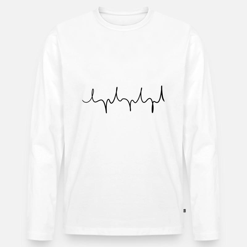 linie spitz wellig strich - Männer Premium Bio Langarmshirt - Weiß