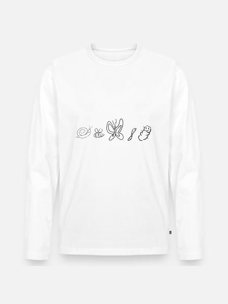 Nature Insect - Men's Premium Organic Long Sleeve Shirt - white