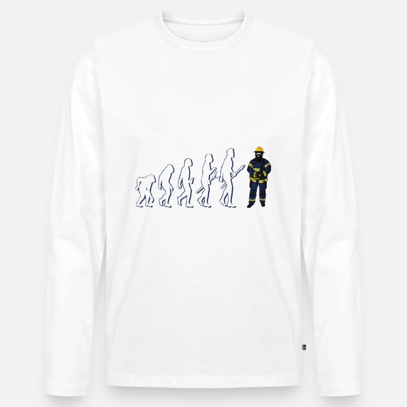 Evolution Feuerwehrmann - Männer Premium Bio Langarmshirt - undefined